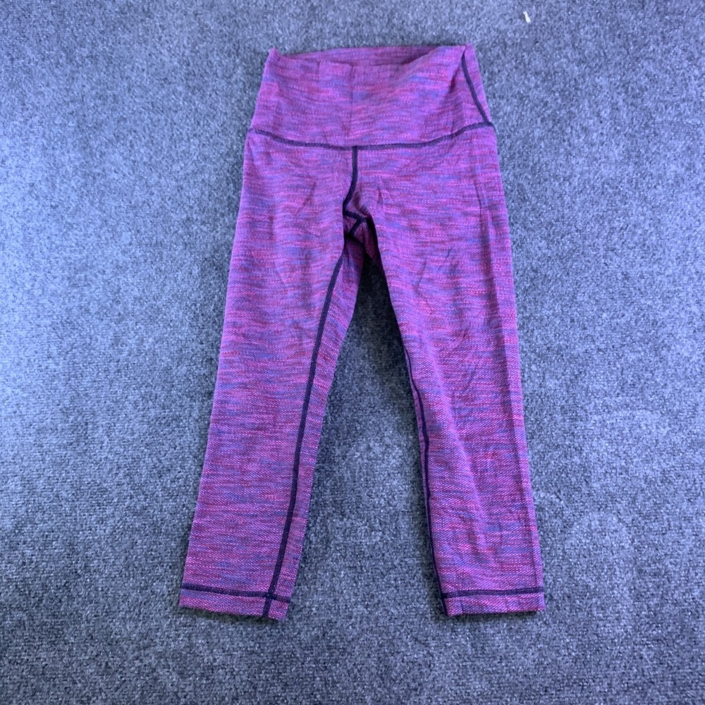 Lululemon Capri Leggings Womens 21x19 Purple Good Space Dye Yoga Workout Gym